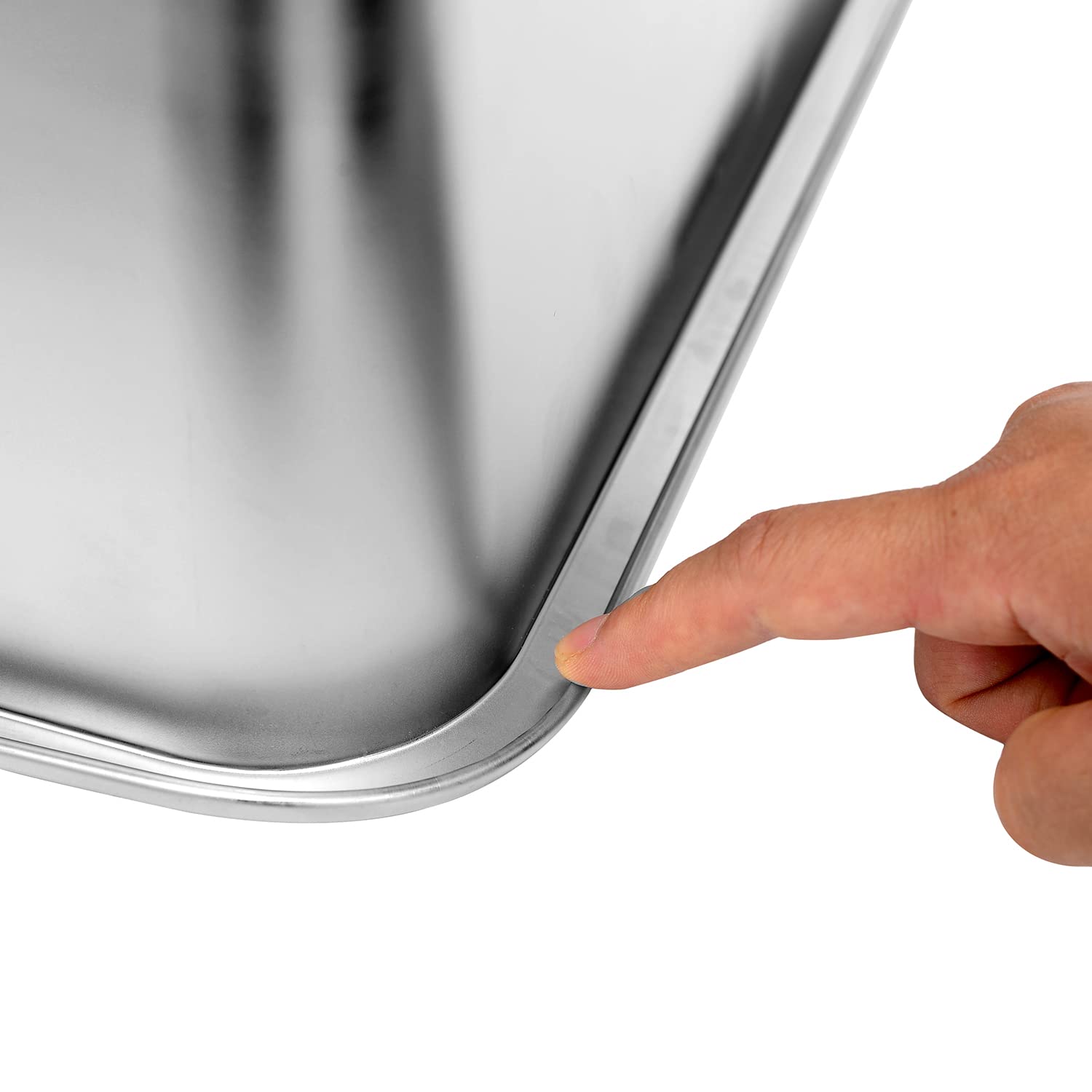 Kichwit Extra Large Stainless Steel Open Cat Litter Box With High Sides, Metal Litter Pan For Cat, 23.6 X 15.7 X 5.9 Inches