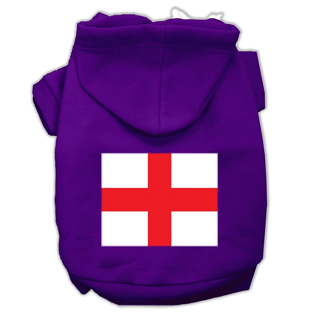 Pet Dog & Cat Hoodie Screen Printed, St. George's Cross Purple SM (3-6 lbs.)