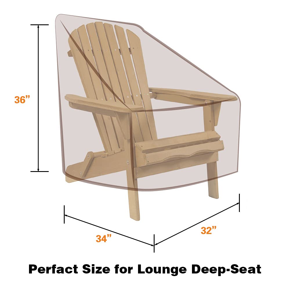 Vailge Patio Adirondack Chair Covers, Heavy Duty Patio Chair Cover, Waterproof Outdoor Lawn Patio Furniture Covers (Standard - 2