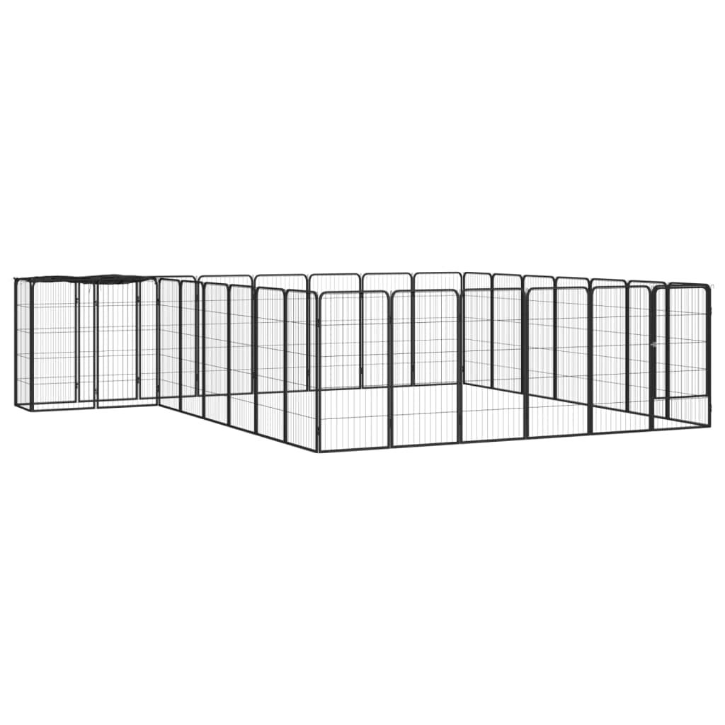 vidaXL Dog Playpen, 30-Panel Dog Cage Without Door, Puppy Exercise Playpen, Dog Wire Fence for Indoor/Outdoor, Powder-Coated Ste