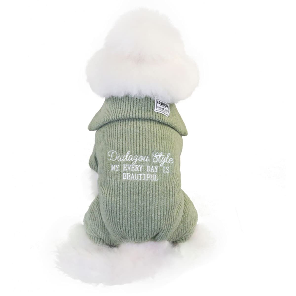 Green Xxl Fleece Dog Sweater - Warm Winter Jumpsuit For Small & Medium Dogs & Cats