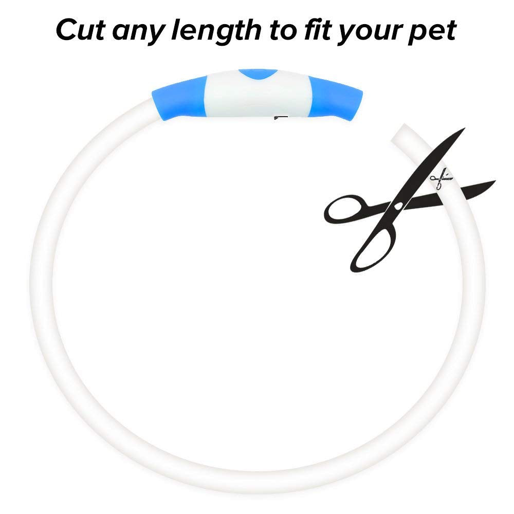 Bseen Light Up Dog Collar, Rechargeable Led Dog Collar For Night Safety, Waterproof Tpu Glowing Puppy Collar Safety Dog Lights For Night Walking (Blue)