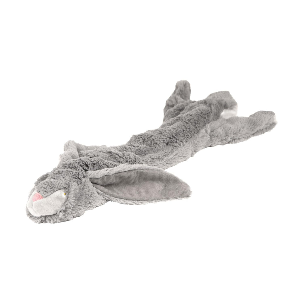 Jeffers Pet Thinnies Unstuffed No Squeaker W/Rope Dog Toy - 21 Plush Rabbit, Flat Stuffing Free Chew Toy For Small, Medium & L