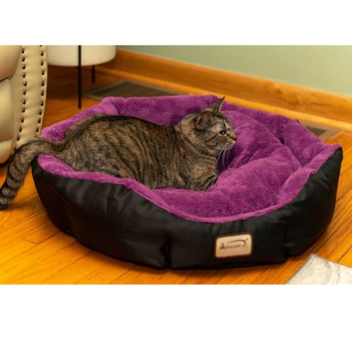 Armarkat Large, Soft Cat Bed - C101NH/ZH, Mulberry/Black (C101HNH/ZH)