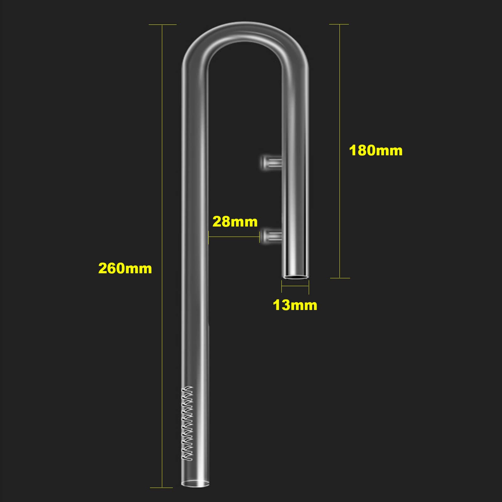 Bilindasly Glass Inflow Pipe Aquatic Inflow Pipe Set For Aquarium Planted Tank Aquascaping Filter 13Mm For 12/16Mm(1/2 Id) Tub