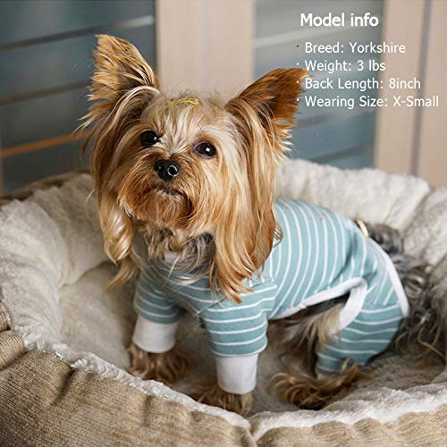 Kyeese Dog Pajamas Stretchable Dog Jumpsuit 4 Legs Strip Pjs Pet Puppy Cat Pajamas Lightweight