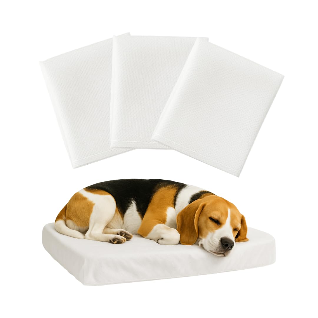 Tailbop Disposable Waterproof Pet Bed Covers, Fits All Dog and Cat Beds or Mats, Rectangular or Round. Odor and Dirt Resistant, 