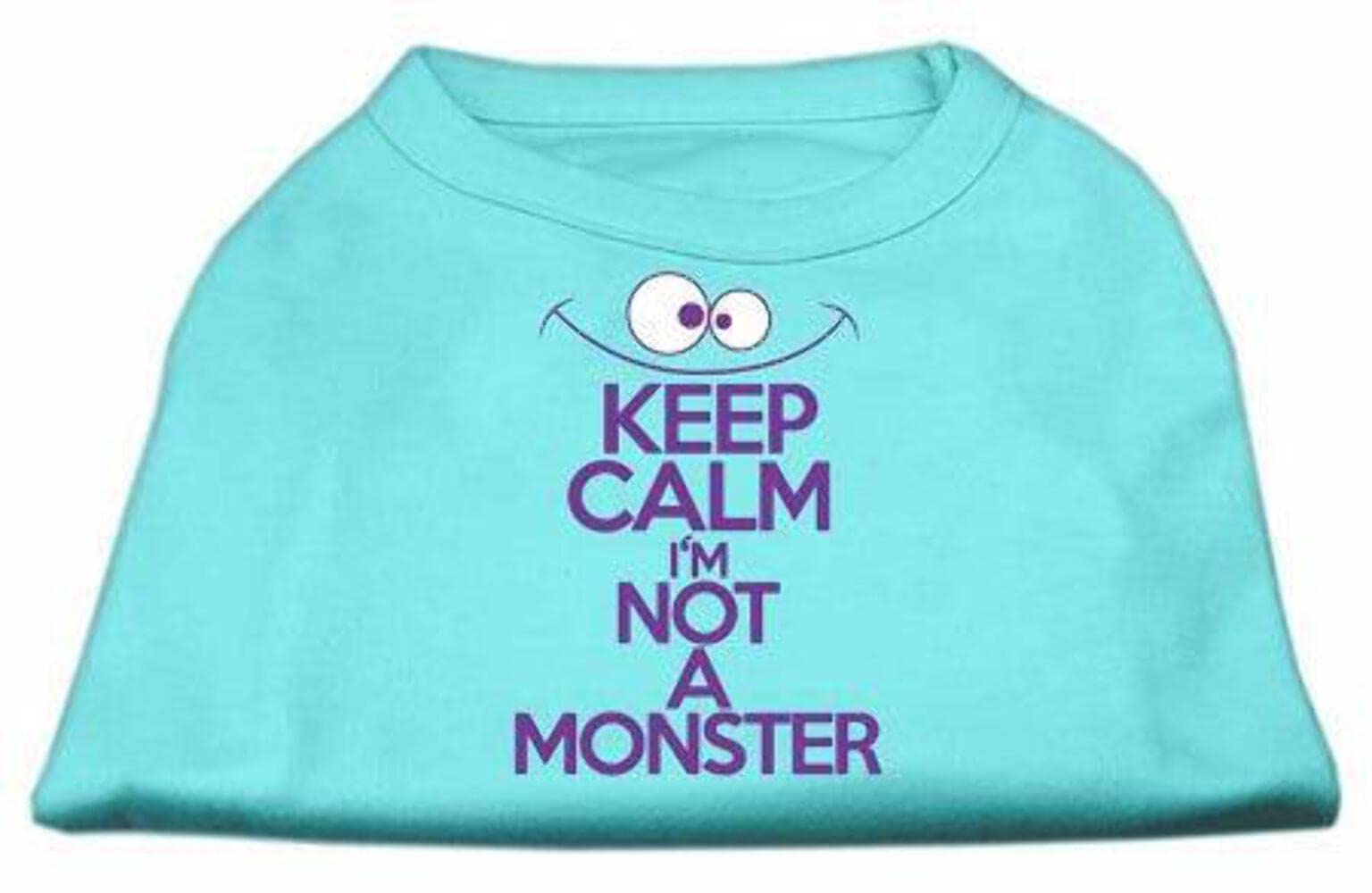 Pet Dog & Cat Shirt Screen Printed, Keep Calm I'm Not A Monster Bright Pink XL (14-20 lbs.)