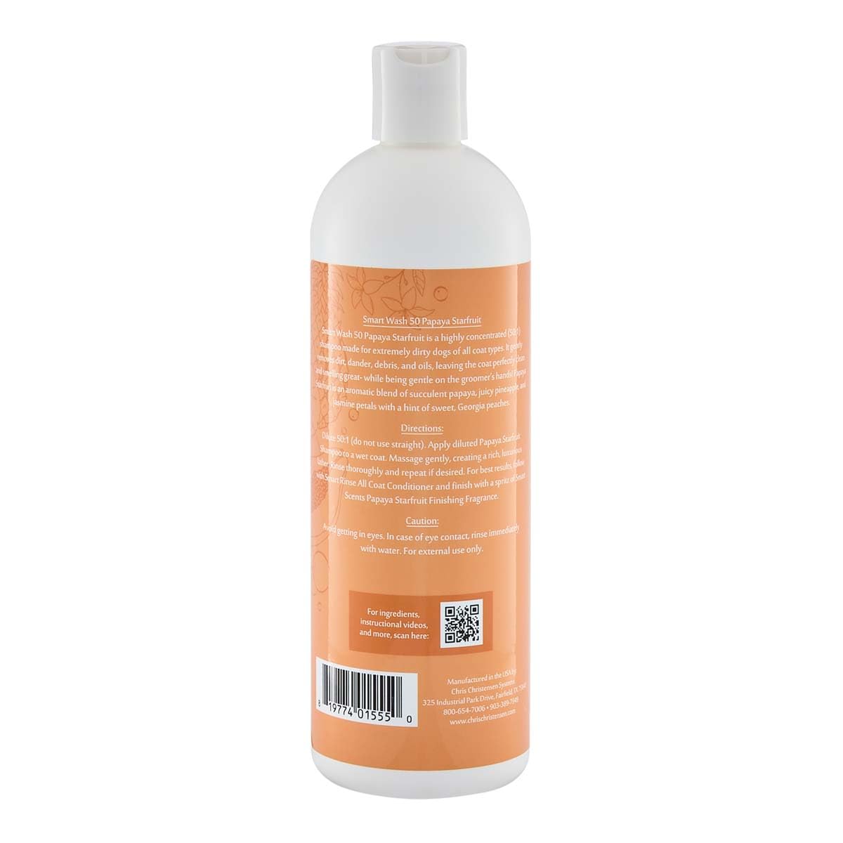 Chris Christensen Smartwash50 Papaya Starfruit Ultra Concentrated Dog Shampoo, Makes Up to 50 Bottles, Groom Like A Professional