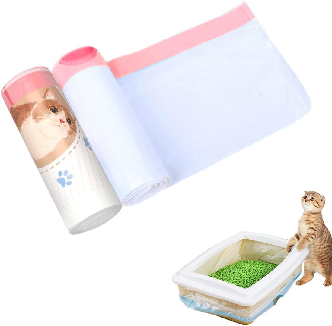 Cat Litter Box Liners 12 Count Drawstring Extra Durable Pet Cat Pan Liners Cat Waste Litters Bags Kitty Litter Box Bag Pet Cat S