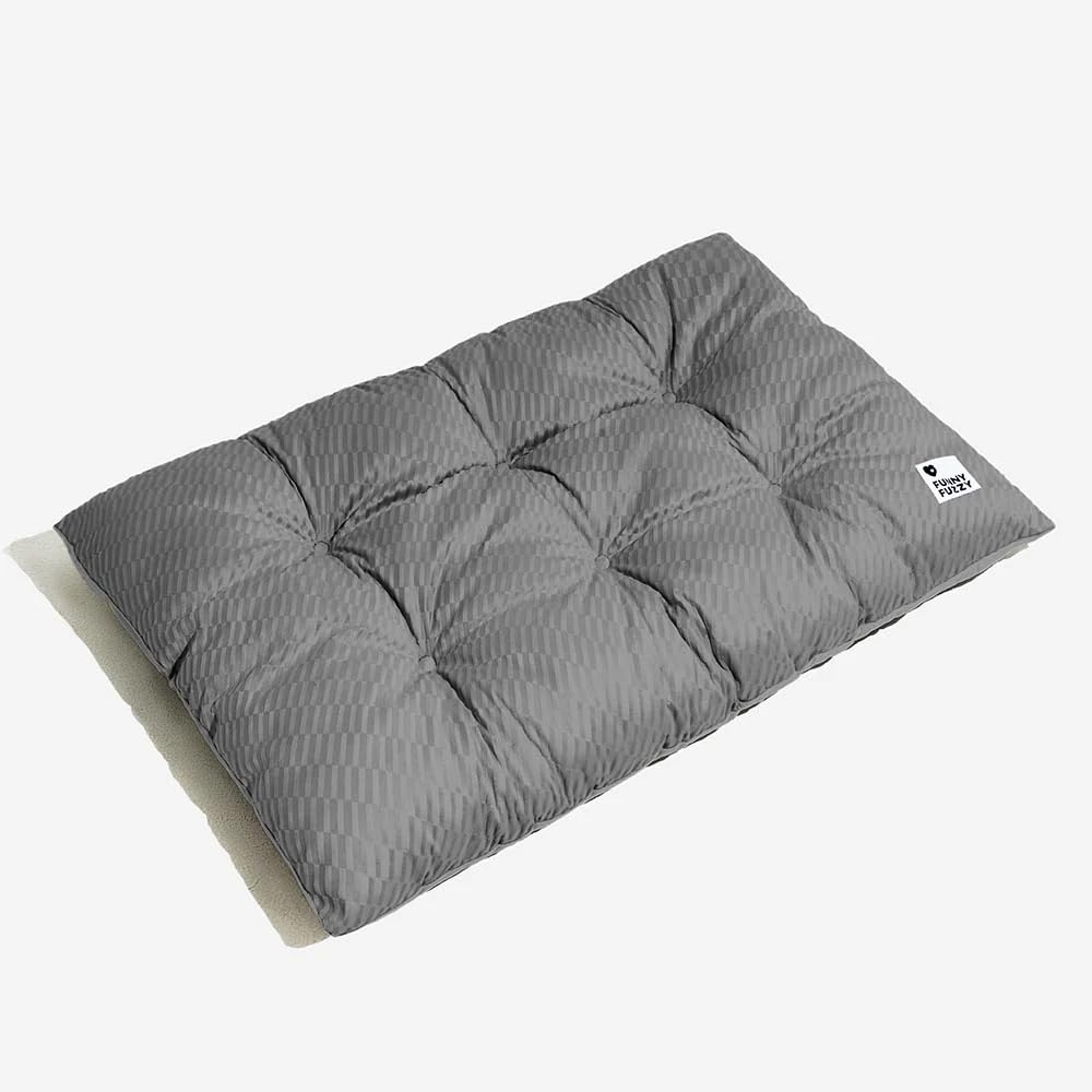 Funny Fuzzy 24X18 Washable Dog Bed Crate Mat, 2 In1 Puppy Pillow Sleepping Pad, Fluffy Deluxe Kennel Mattress For Small Dog And 