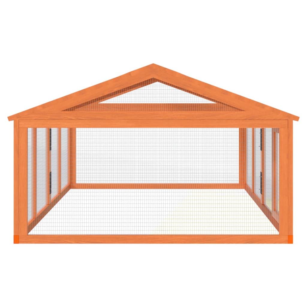 Vidaxl Small Animal House/Rabbit Hutch Run Box - Solid Pine Wood, Brown, 78.7 X 44.3 X 29.1 In.