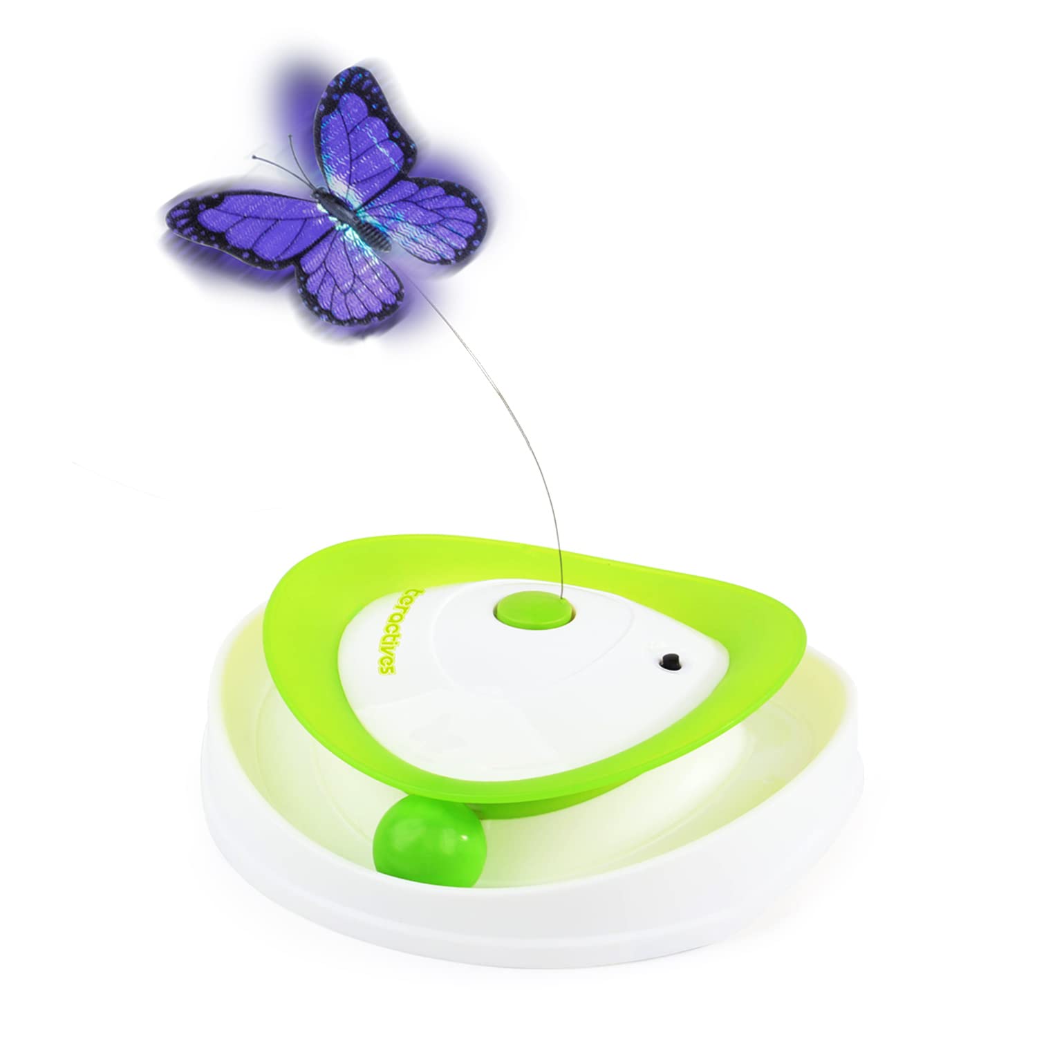 All For Paws 2 In 1 Interactive Cat Butterfly Flutter Toy With Rolling Balls Automatic Kitten Spinner Toys For Indoor Cats