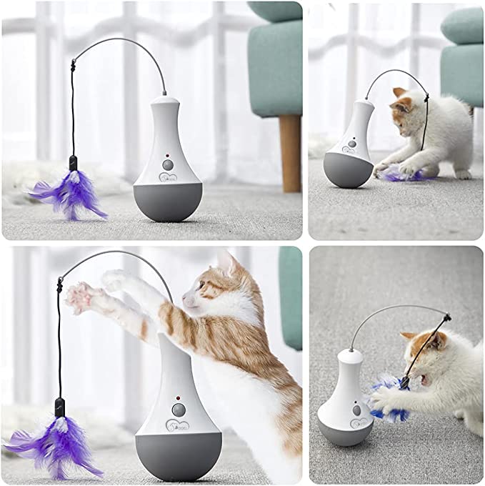 Doel Interactive Cat Feather Toys, Automatic Cat Toy For Indoor Cats, Electronic Cat Exercise Toys, Gift For Adult & Kitten Cats