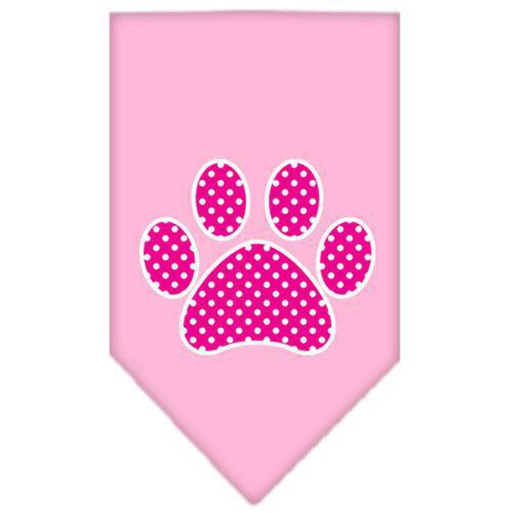 Mirage Pet Products Pink Swiss Dot Paw Screen Print Bandana for Pets, Large, Emerald Green