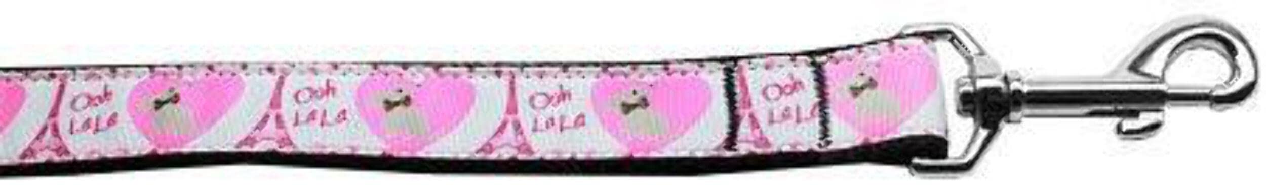 Pet Dog & Cat Nylon Collar or Leash, "Oh La La Paris" 5/8" w x 4 ft. leash