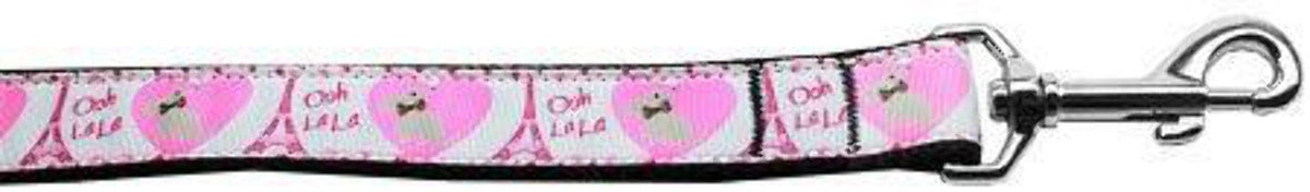 Pet Dog & Cat Nylon Collar or Leash, &quot;Oh La La Paris&quot; 5/8&quot; w x 4 ft. leash