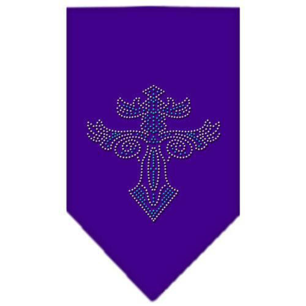 Mirage Pet Products Warriors Cross Rhinestone Bandana, Large, Purple