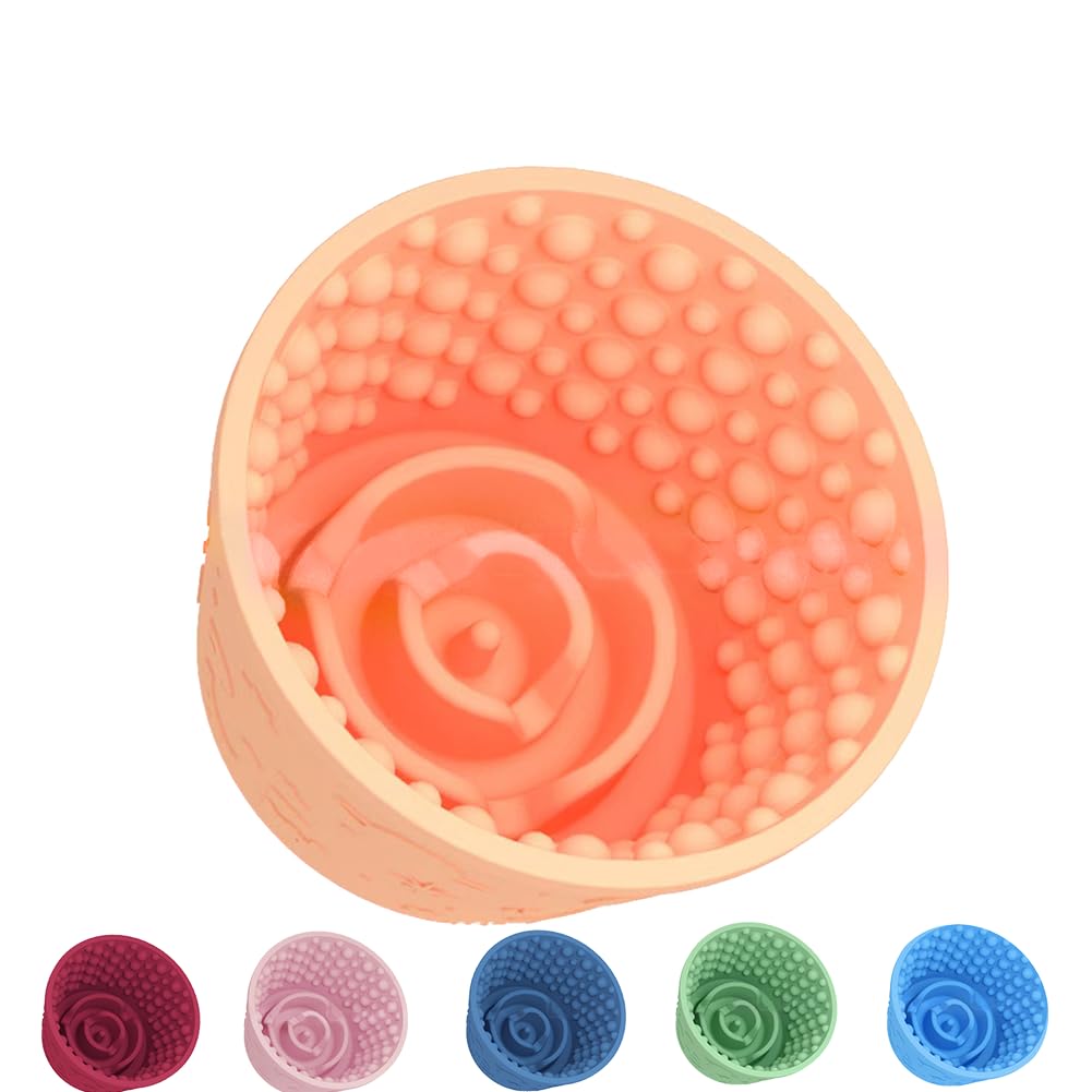 Dog Lick Bowl, Anxiety Relief Silicone Slow Feeder Treat Dispenser, Anti-chocking Pet Dish, Non-Slip Licking Bowl Interactive En