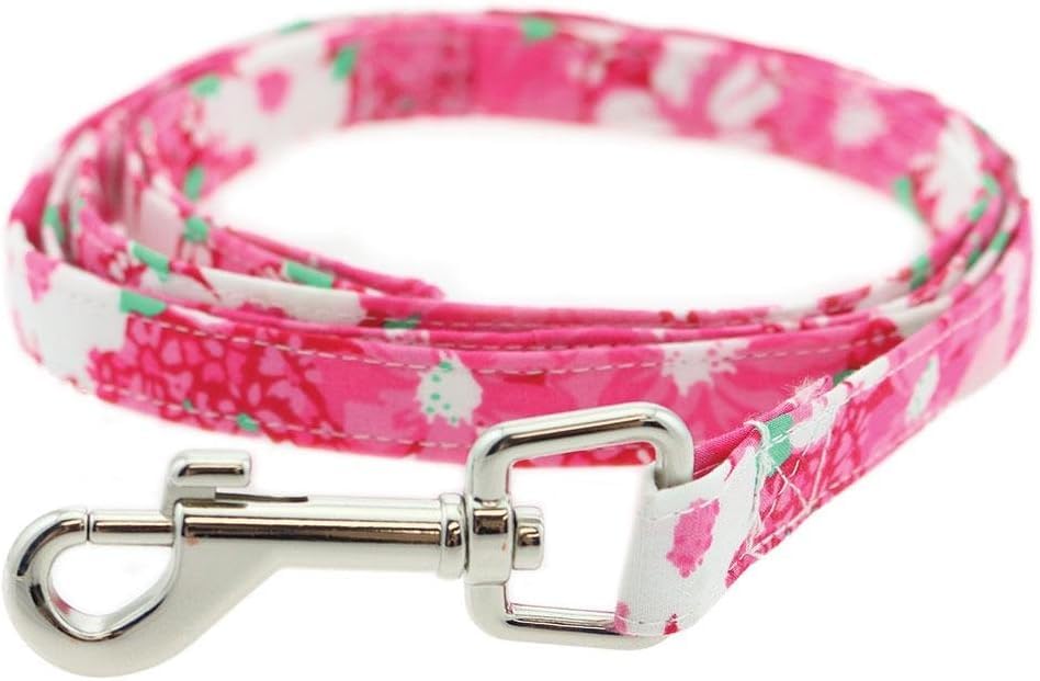 Cool Mesh Dog Harness - Dog Vest For Pets, Simple Step In And Go Design, Harness For Dogs With Leash, Hawaiian Hibiscus Pink, Me