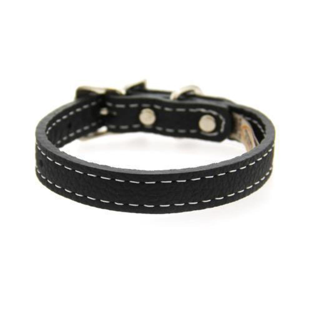 Luxury Italian Leather Tuscany Dog Collar - Black - 12