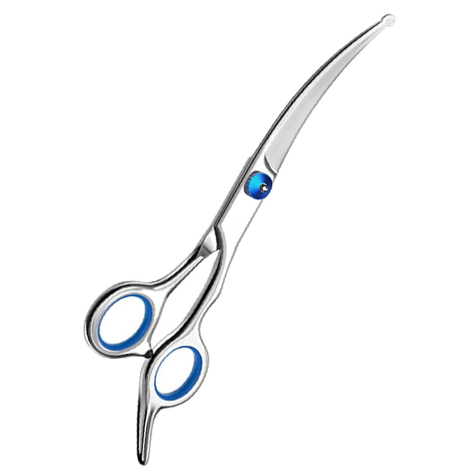 Curved Dog Grooming Scissors,Pet Hair Scissors with Safety Round Tips, Heavy Duty Titanium Stainless Steel, Professional Dogs Ca