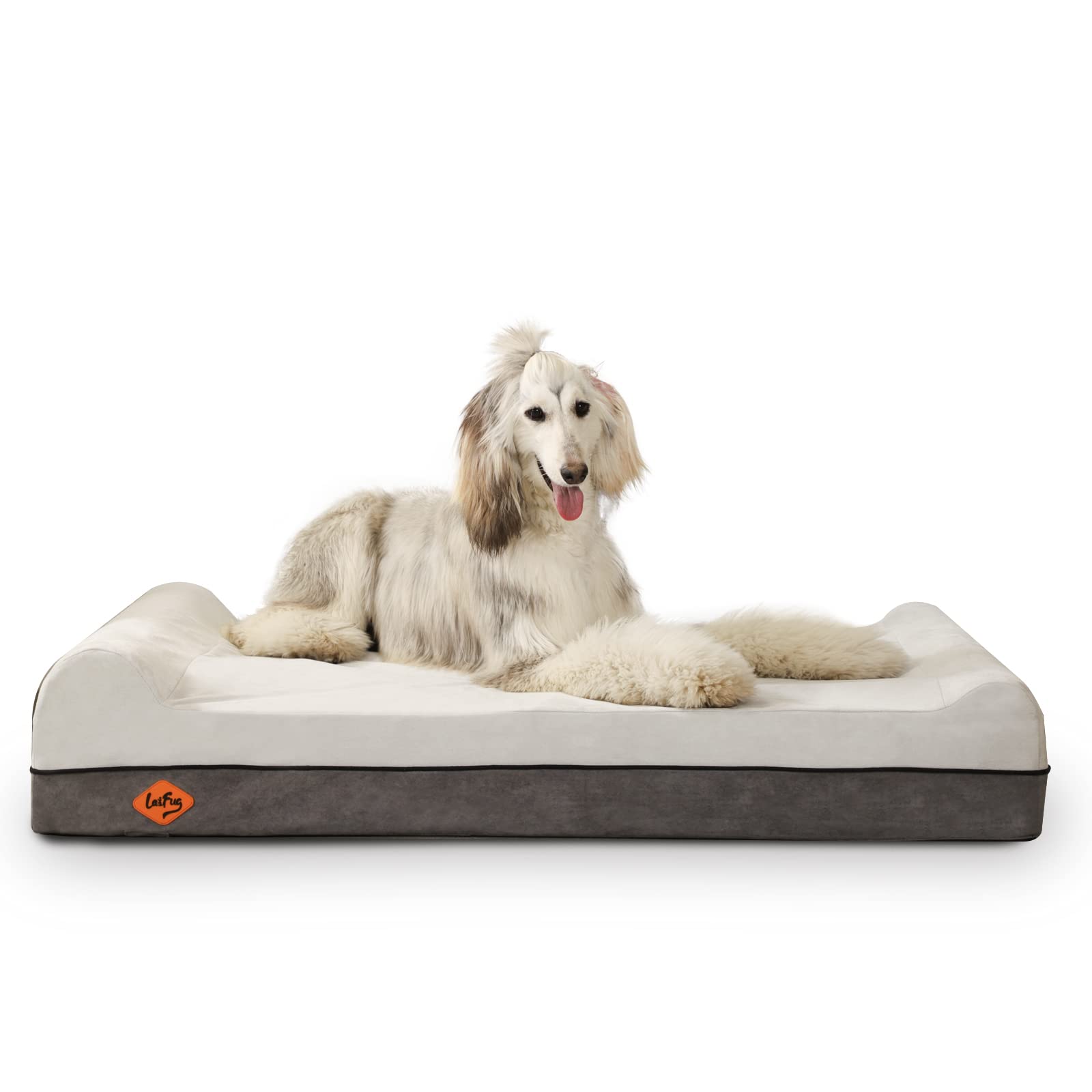 Laifug Orthopedic Memory Foam Dog Bed Extra Large Dog Bed With Pillow And Durable Water Proof Liner & Removable Washable Cover &