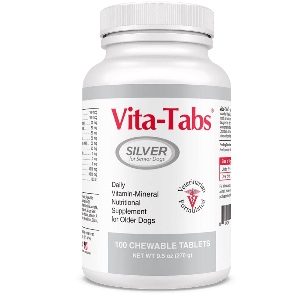 Vita-Tabs - Silver - Vitamins, Minerals, Nutrients - Support for Senior Dog - Supplement for Healthy Bone, Joint, Energy, Immune