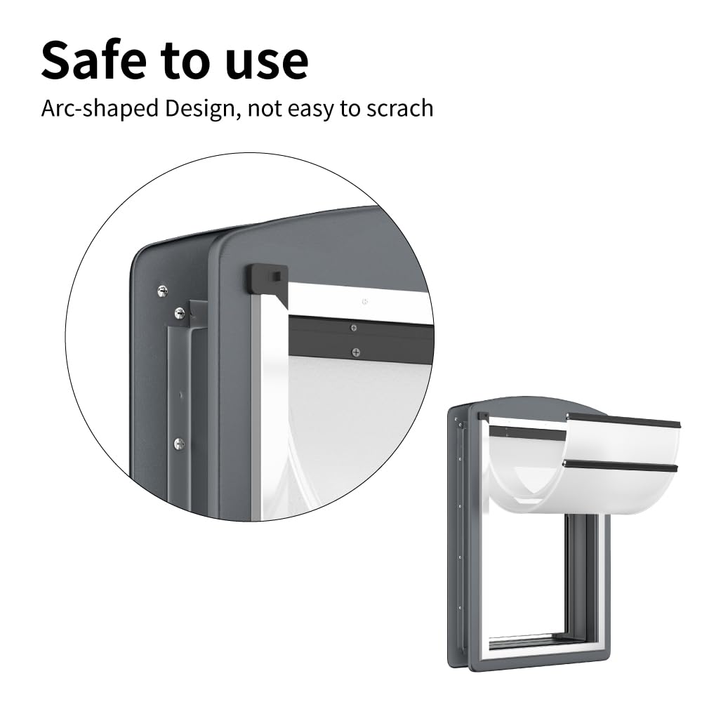 [Mavricpower] Weatherproof Large Dog Door With 2 Sliding Lock Panels, Stainless Steel Dog Door For Large Dogs With Adjustable Tu