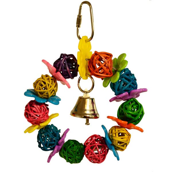 Super Bird Creations Sb759 Daisy Ring Bird Toy - For Small Bird Sizes 6' X 4' - Parrotlets, Parakeets, Cockatiels, And Lovebirds - Colorful And Interactive Bird Toy - Enrichment & Boredom Relief Toy