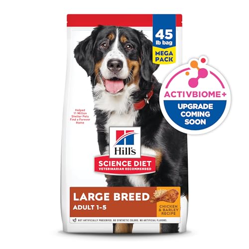 Hills Science Diet Large Breed, Adult 1-5, Large Breed Premium Nutrition, Dry Dog Food, Chicken & Barley, 45 lb Bag