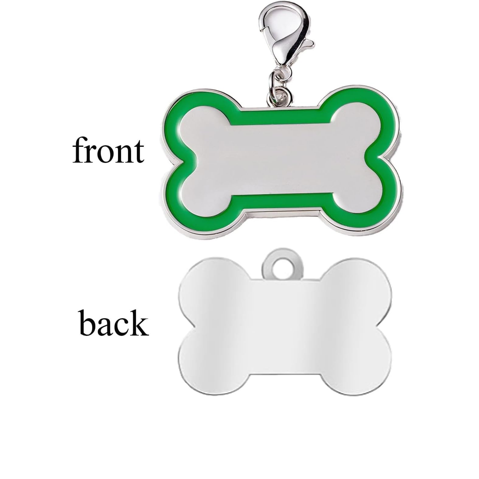 Coolliant Personalized Dog Id Tags - Laser Engraved, Bone-Shaped, Large: Green, Perfect For Large Dogs And Pets