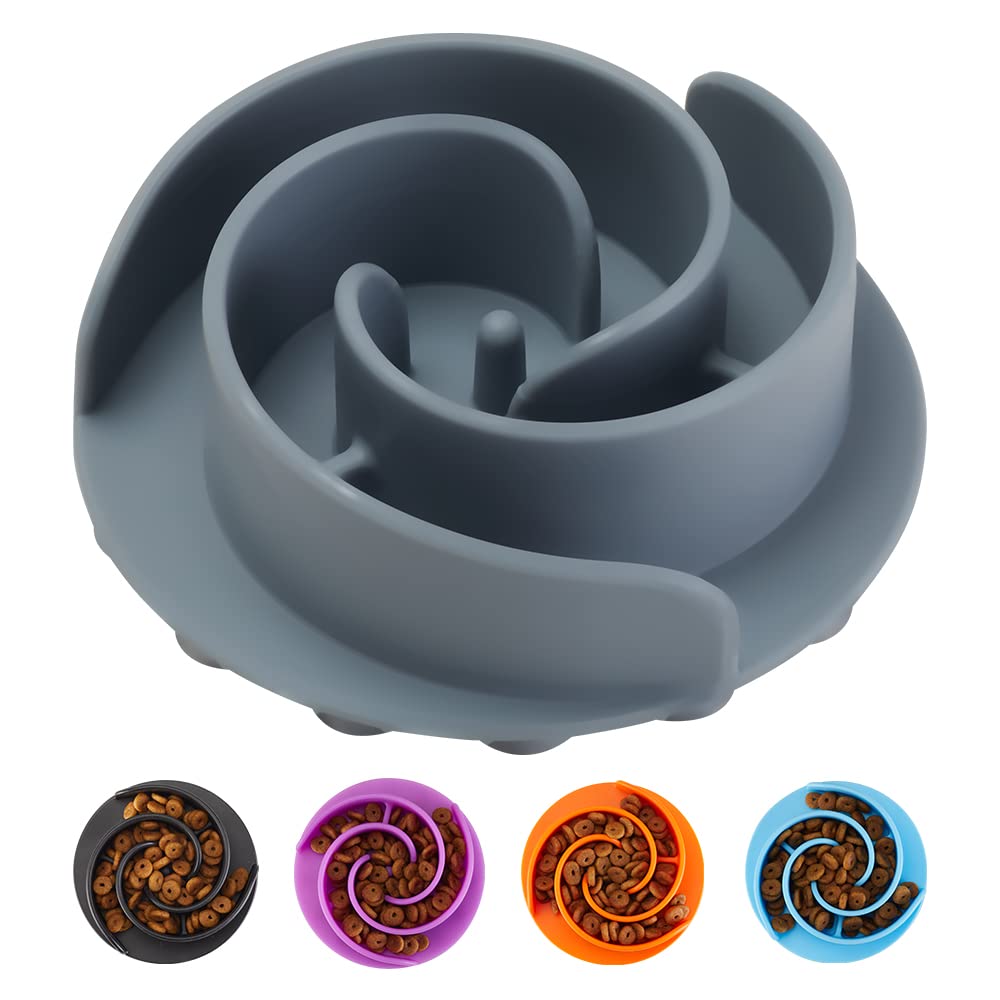 Slow Feeder Dog Bowls Insert, Animire Soft Silicone Slow Eating Food Bowl for Small, Medium and Large Dogs