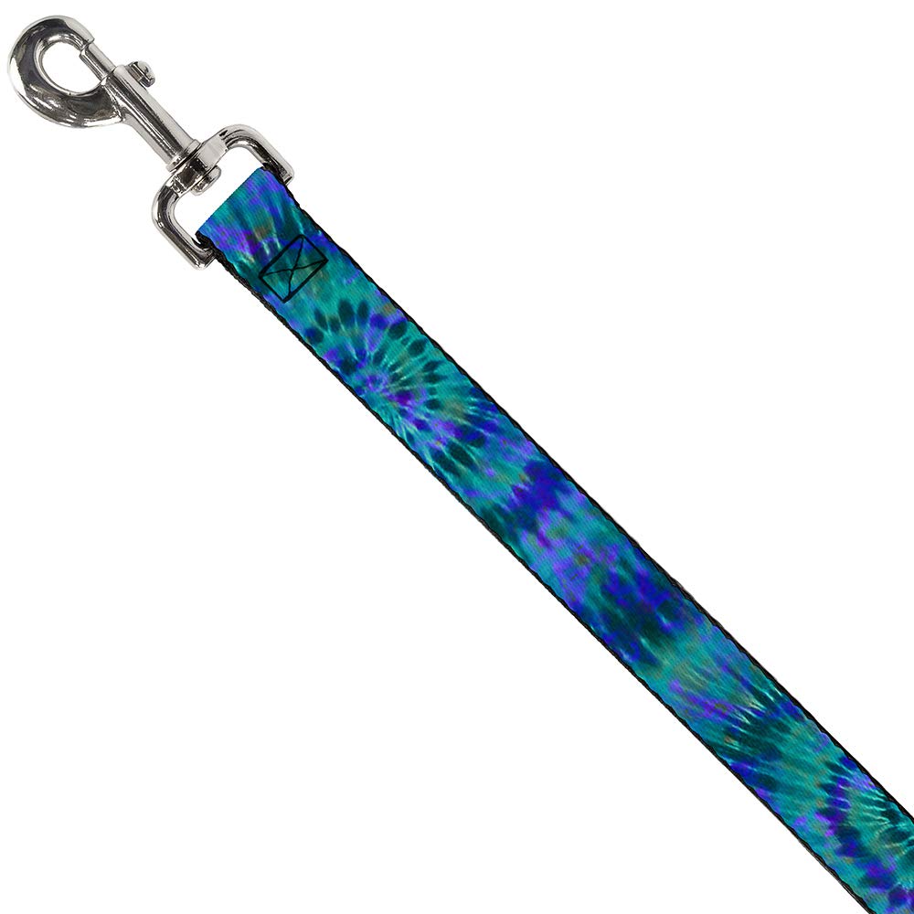 Buckle-Down Dog Leash Tie Dye Green Blue Purple 6 Feet Long 1.5 Inch Wide
