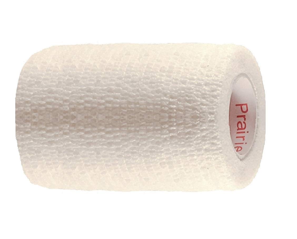 3 Inch Vet Wrap Tape Bulk (White) (Pack of 12) Self Adhesive Adherent Adhering Flex Bandage Grip Roll for Dog Cat Pet Horse