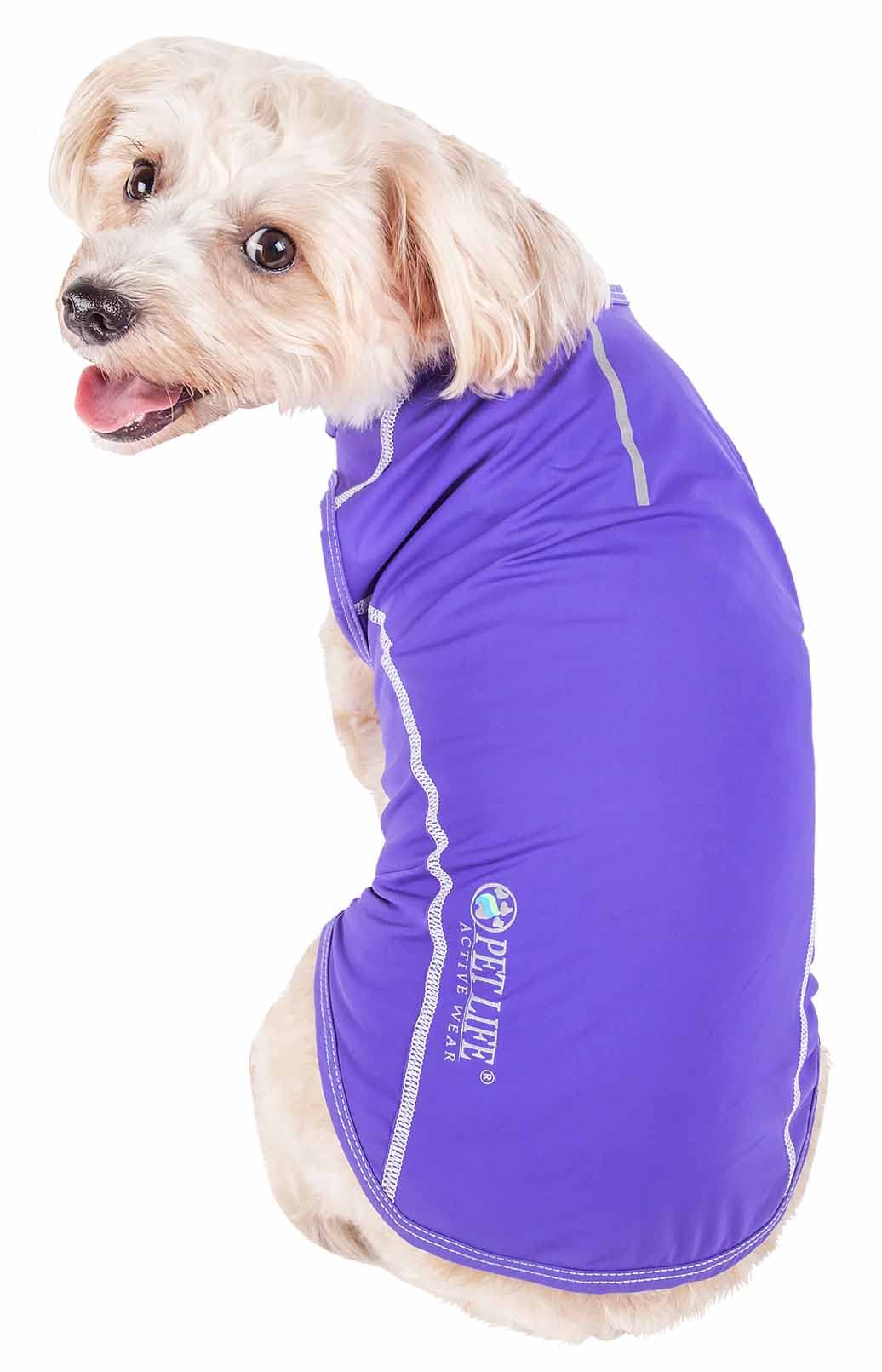 Pet Life  Active Racerbark Fitness and Yoga Dog T-Shirt Tank Top - Performance Pet T-Shirt with 4-Way-Stretch and Quick-Dry Te
