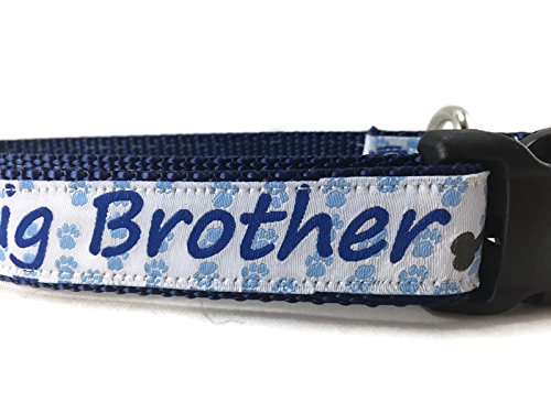 Sibling Dog Collar, Caninedesign, Brother, Sister, Quick Release Buckle, 1 Inch Wide, Adjustable, Nylon, Medium And Large (Big B