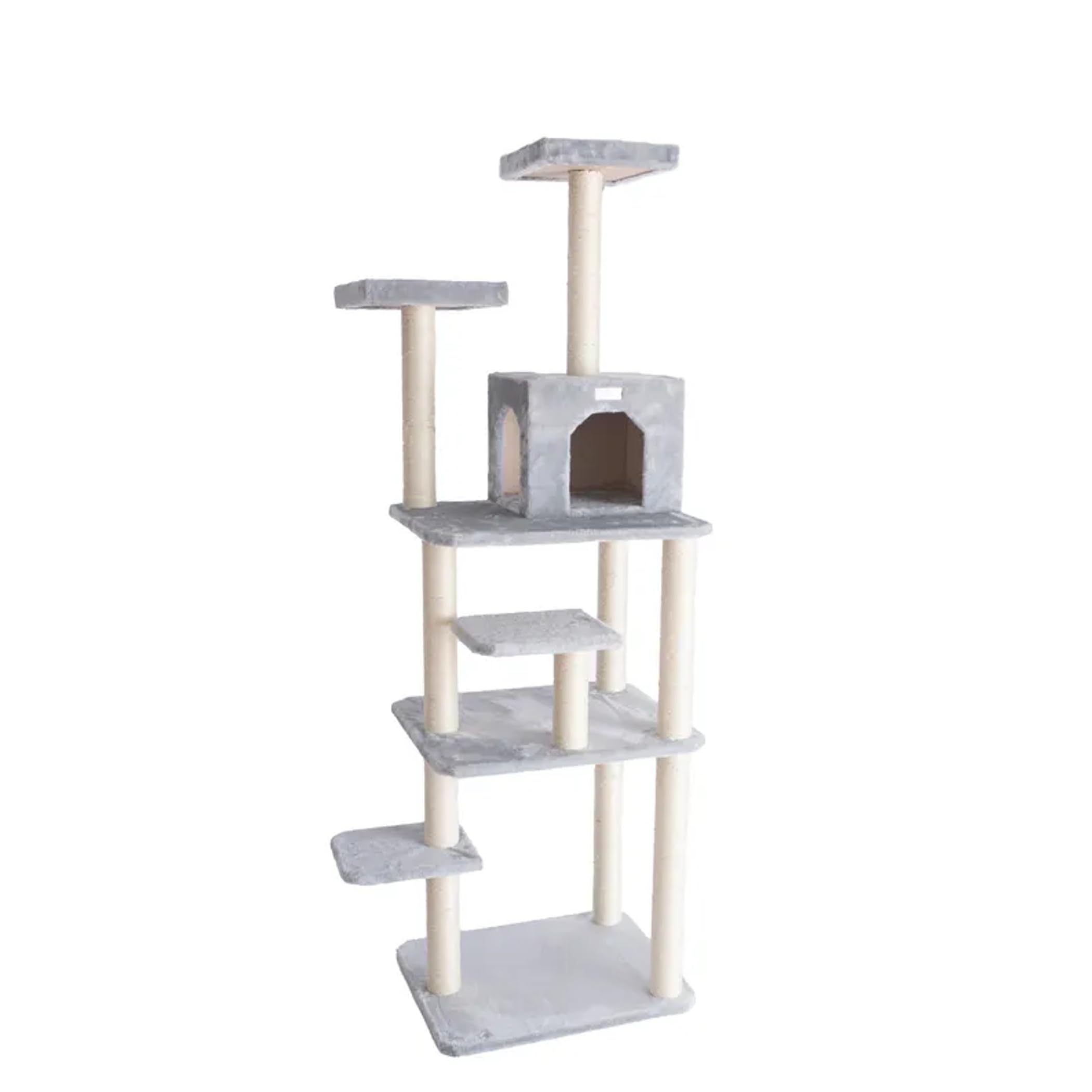GleePet GP78740822 Cat Tree, 74-Inch, Silver Gray