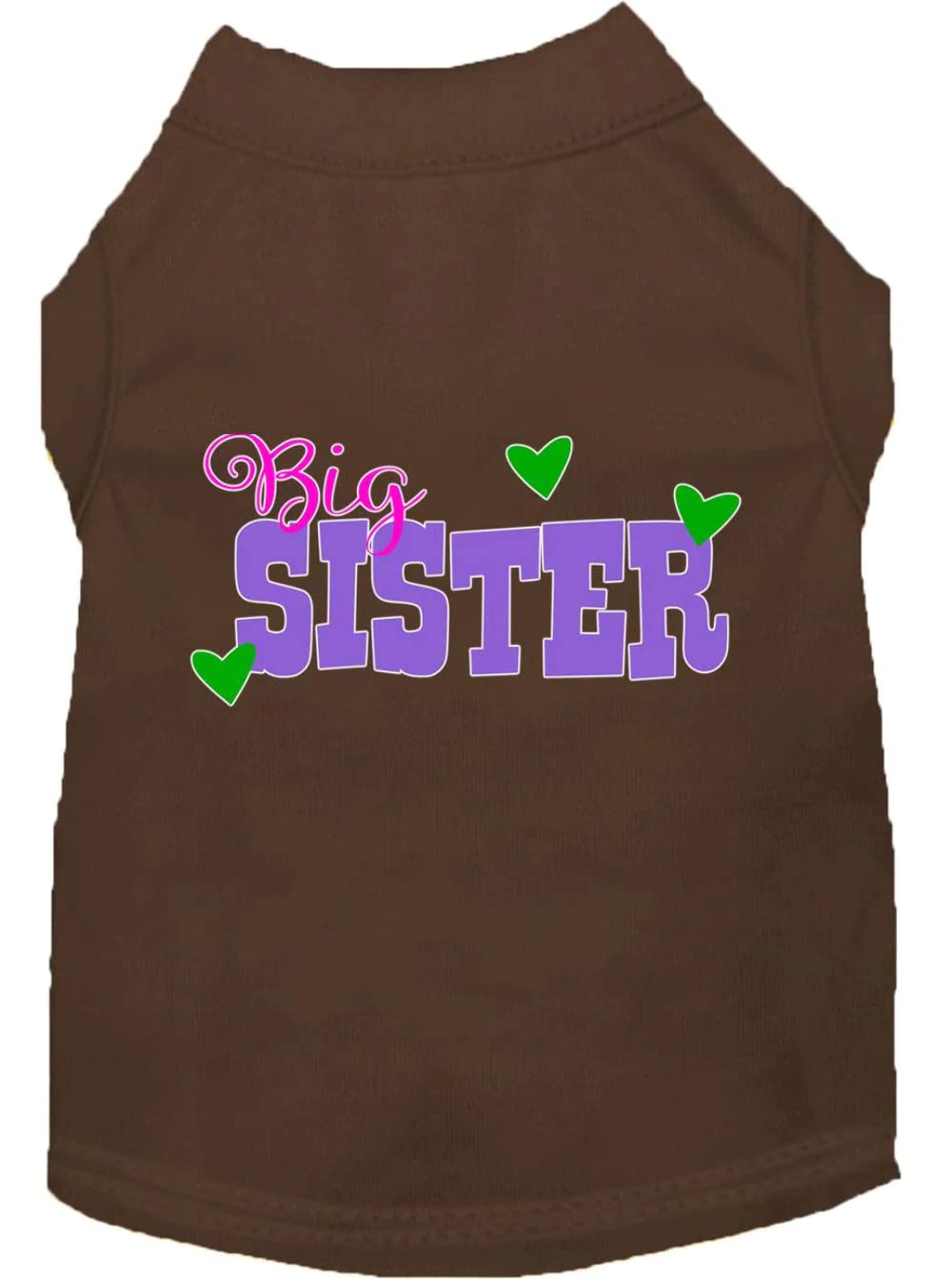 Pet Dog & Cat Shirt Screen Printed, &quot;Big Sister&quot; Purple SM (3-6 lbs.)