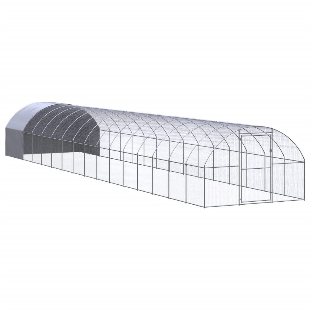 vidaXL Large Galvanized Steel Chicken Coop with Weatherproof Roof | Perfect for Outdoor Use with Ducks and Chickens | Easy Assem