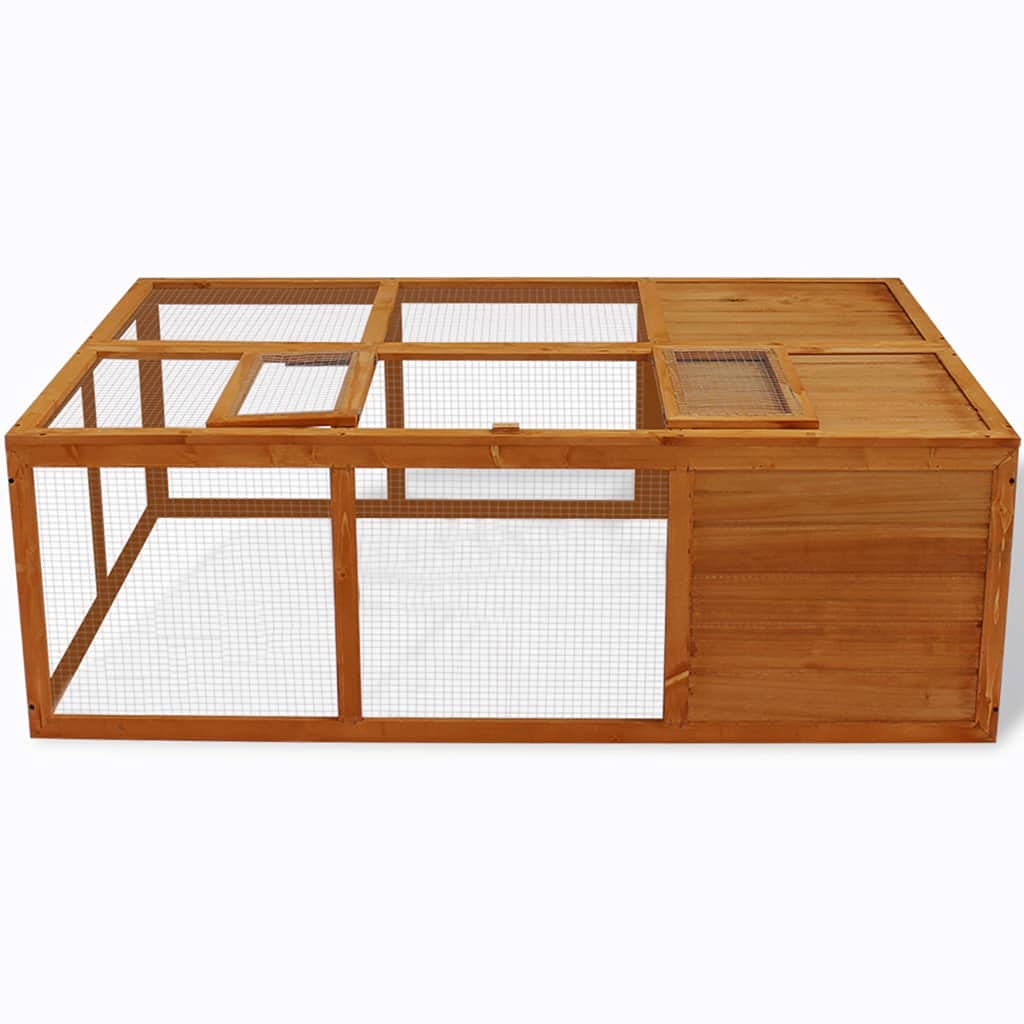 vidaXL Outdoor Animal Cage - Durable and Foldable Wooden Cage for Chickens, Ducks, and Small Animals - Easy to Assemble, Brown