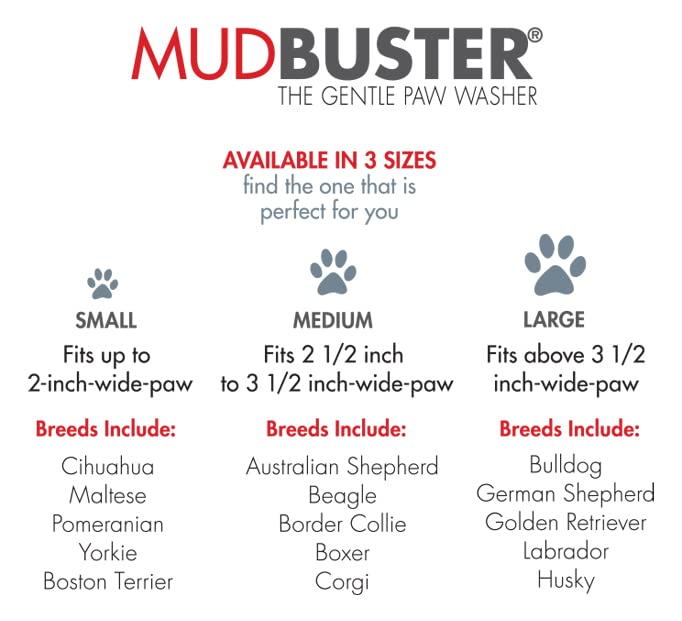 Dexas Mudbuster Portable Dog Paw Washer/Paw Cleaner, Medium, Pro Blue