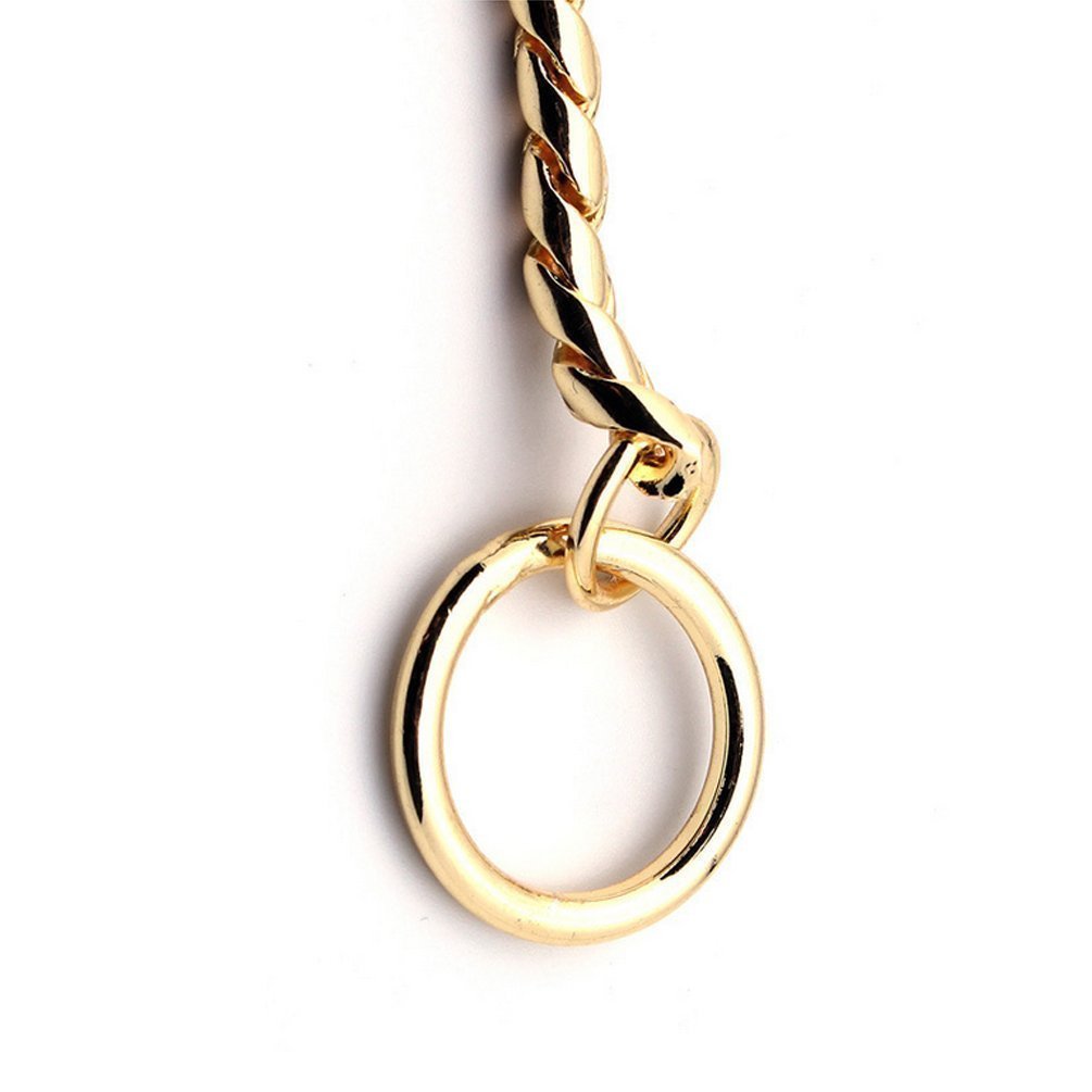 Sgoda Gold Dog Chain Collar Choke Pet Training Snake Collar With Heavy Links, 20 In, 3.5 Mm