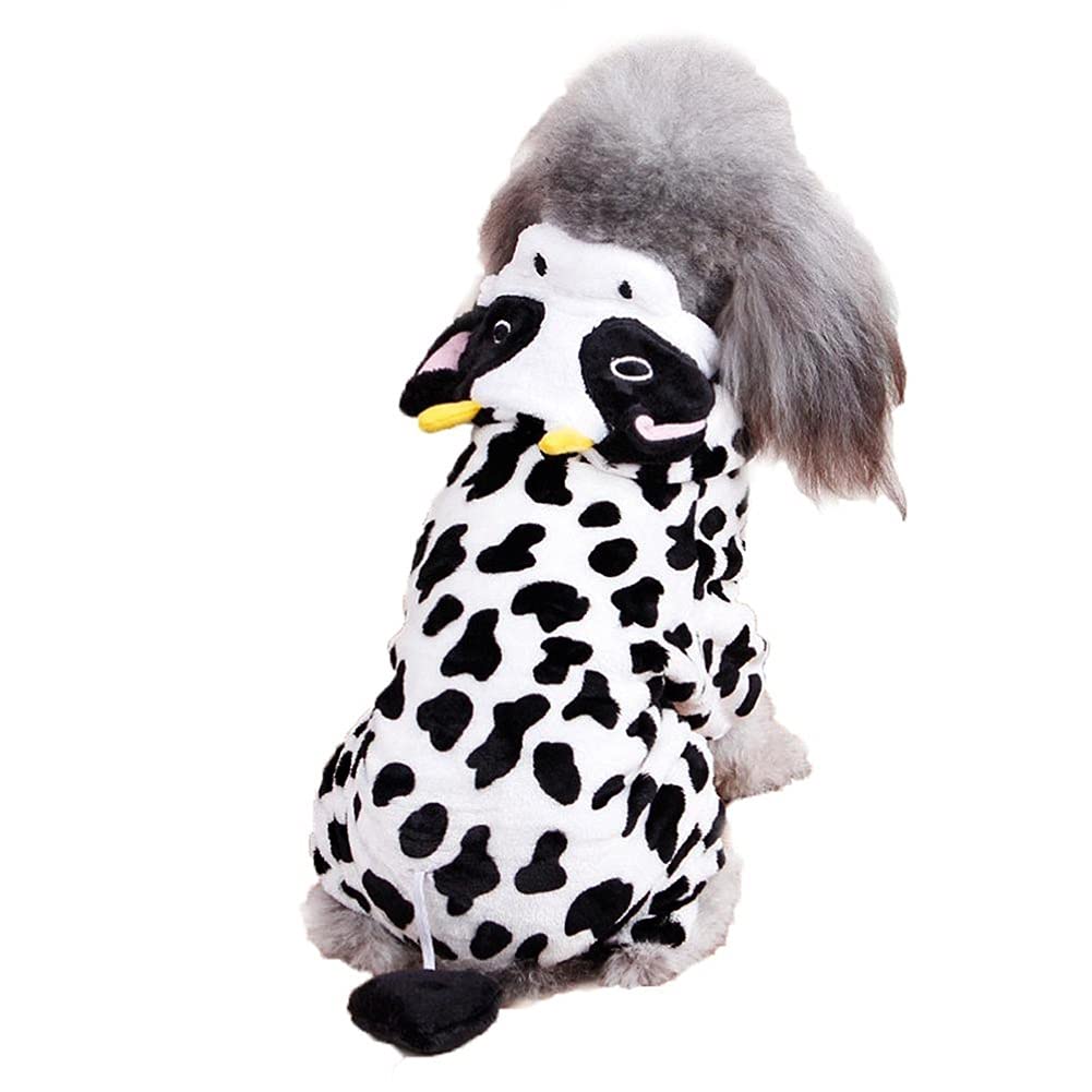 Dog Cow Costume - Adorable Halloween Dog Costumes Cow Style Hoodie Soft And Comfortable Jumpsuits For Small Puppy Dog