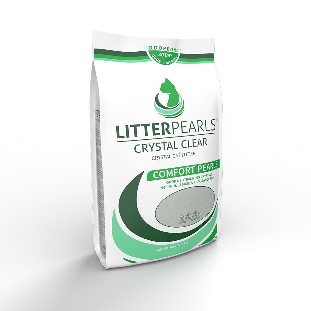 Litter Pearls Crystal Clear Unscented Non-Clumping Crystal Cat Litter With Odorbond, 7 Lb