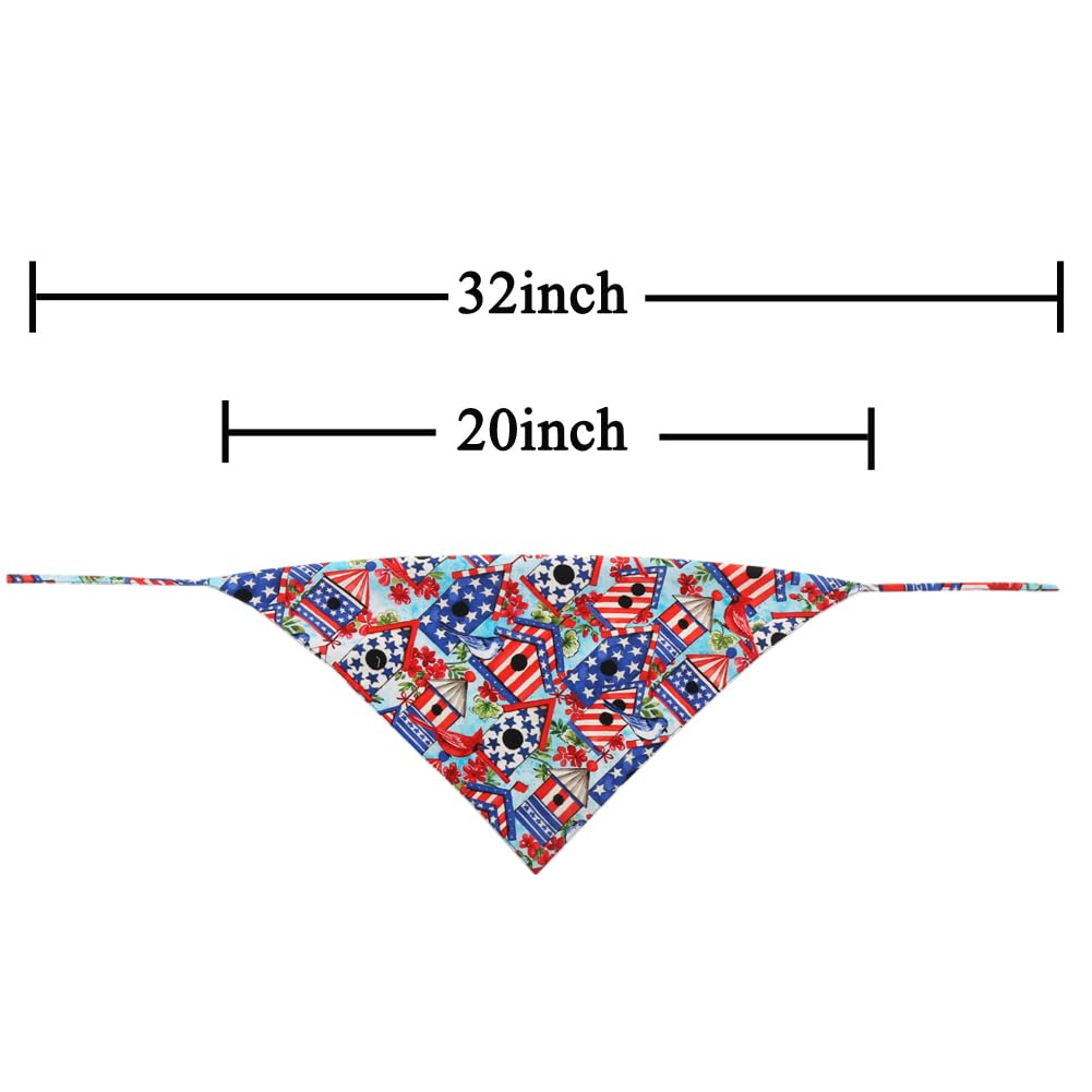 American Flag Dog Bandana 6Th Of July Pet Clothes Patriotic Reversible Triangle Bibs Scarf Accessories For Cats Animals