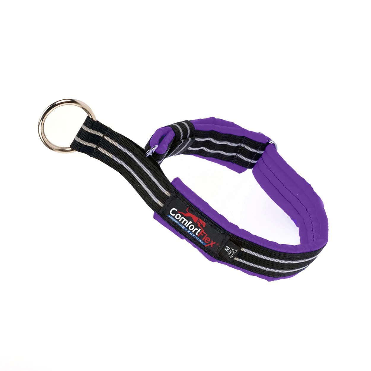 Comfortflex Martingale Dog Collar - 1.5' Wide, Reflective, Adjustable, Fully Padded Nylon, Gentle Control, Escape-Proof, Limited Slip Design, Made In The Usa, Large, Purple