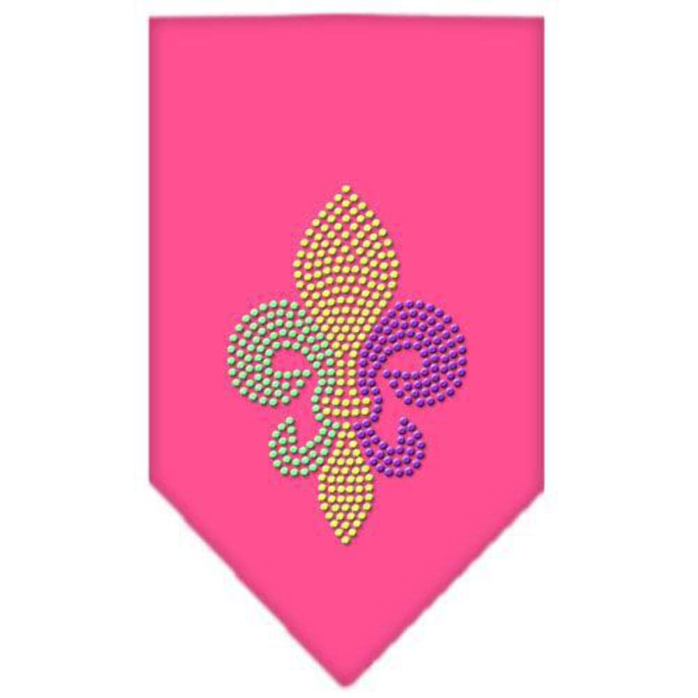 Mirage Pet Products Mardi Gras Fleur De Lis Rhinestone Bandana, Emerald Green, Small