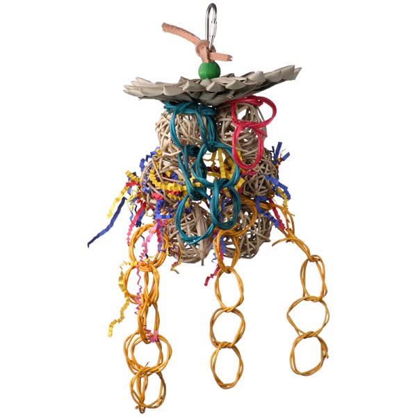 Super Bird Creations Sb535 Mexican Hat Dance Bird Toy - Enriching Bird Toy For Medium Bird Size - Cockatiels Parakeets Parrots Quakers Caiques - Stimulating And Colorful Chew Bird Toy - 10' X 5.5'