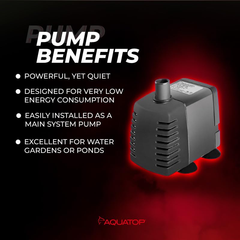 Aquatop Maxflow Submersible Aquarium Pump 237 Gph – Adjustable Flow Rate For Fish Tanks, Sumps, Statuary, And Water Features, Swp-820